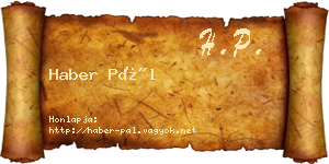 Haber Pál névjegykártya